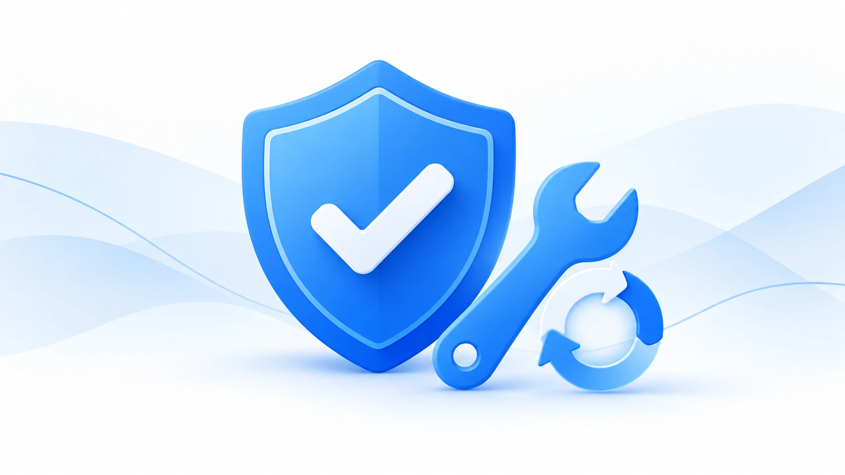 Shield, service tool and maintenance icons for managed services